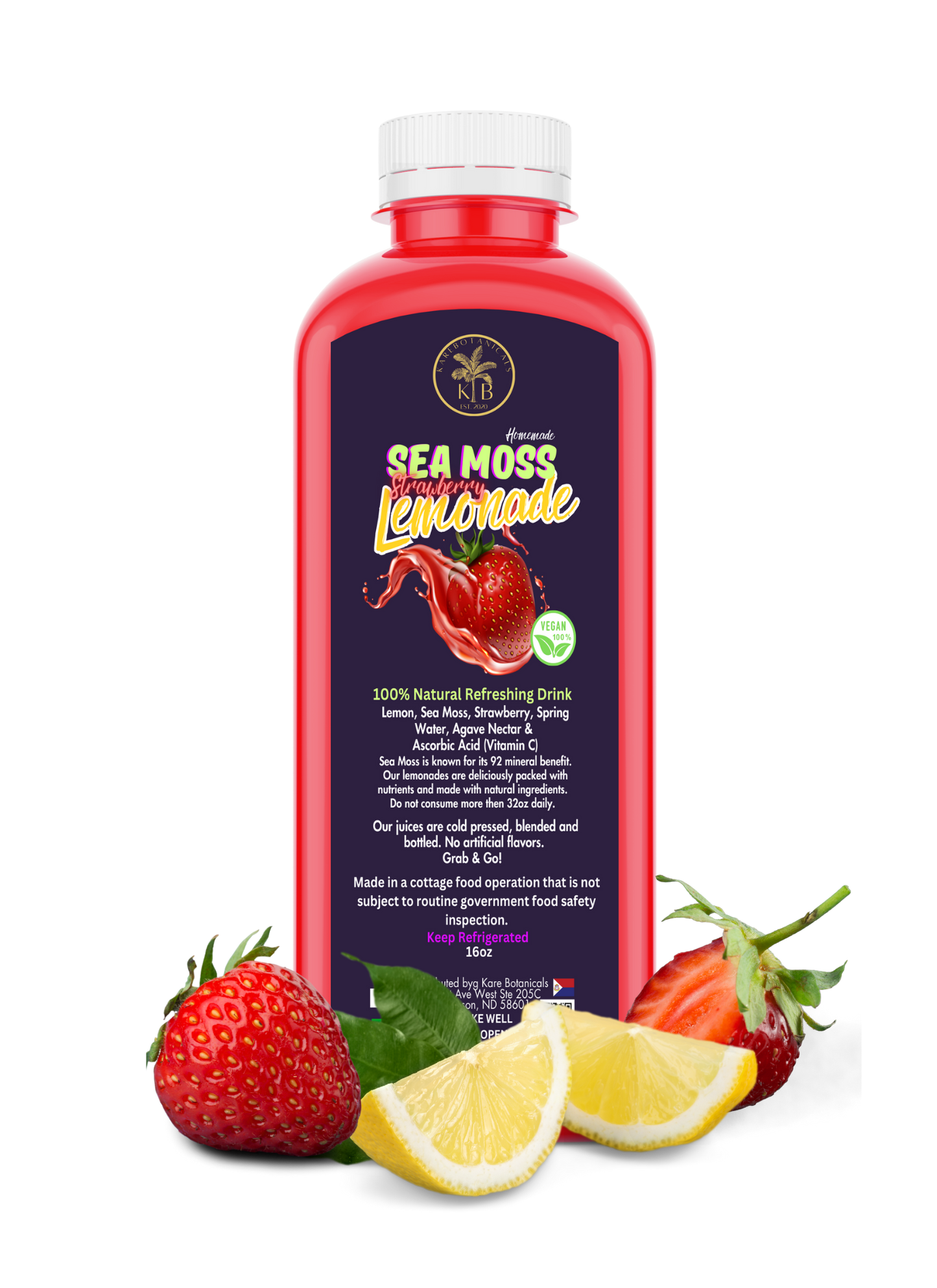Sea Moss Strawberry Lemonade Cold Pressed