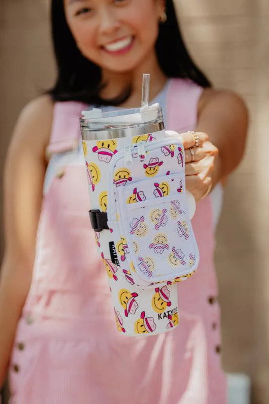 COWBOY HAPPY FACE BELT BAG FOR TUMBLER