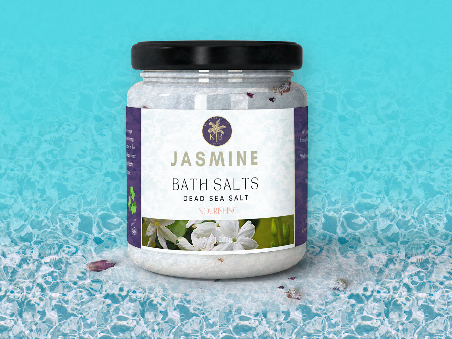 Jasmine Dead Sea Bath Salt with Rose Petals 10oz | 283g